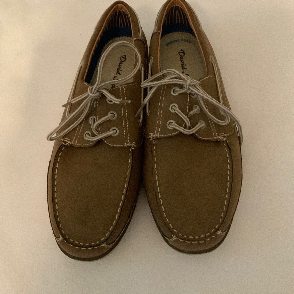 David Stone Mens Brown Boat Shoes Memory Foam Loafers Size 11 Nautical‎ Casual